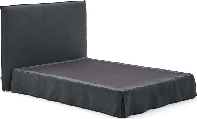 Antracitová čalouněná dvoulůžková postel 160x200 cm Jaira – Kave Home