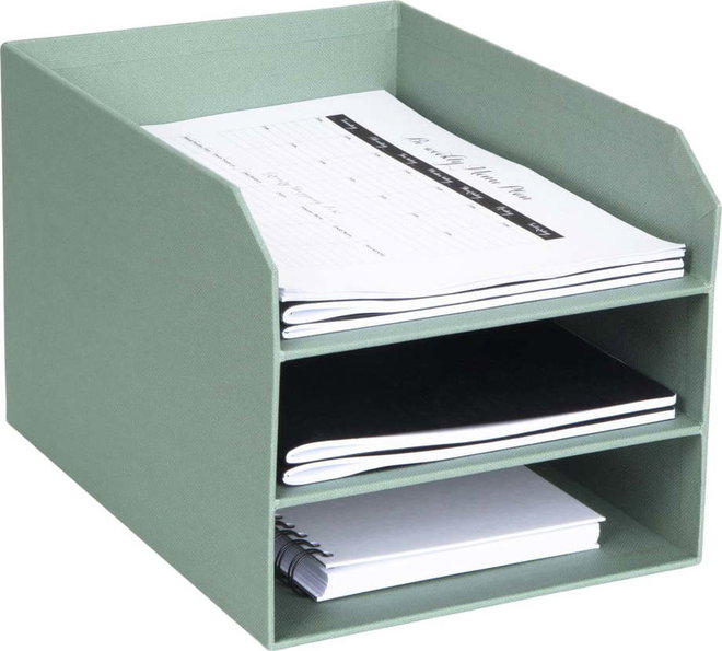 Zelený kartonový organizér na dokumenty Trey Canvas Paper Laminate – Bigso