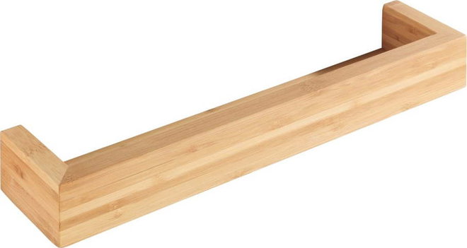 Bambusová nástěnná police Wenko Dark, šířka 40 cm