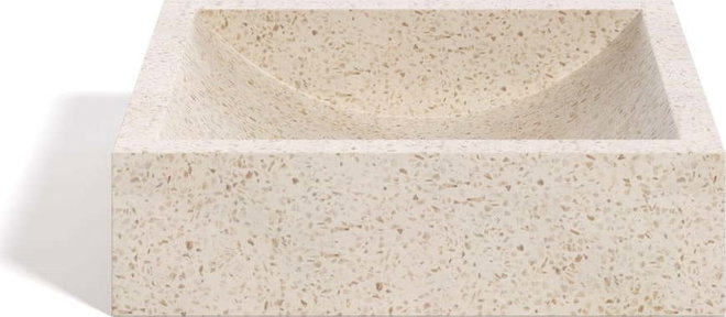 Umyvadlo z terrazzo Kave Home Sunday, 45 x 40 cm