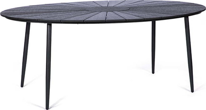 Černý zahradní stůl s artwood deskou Bonami Selection Marienlist, 190 x 115 cm
