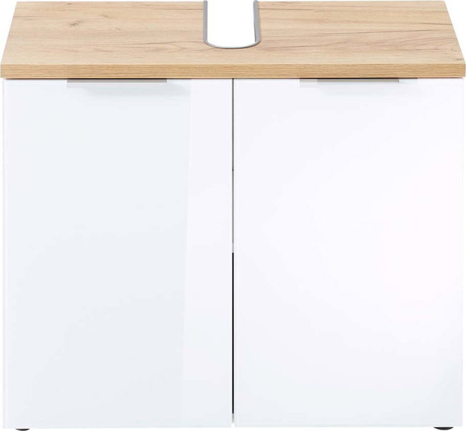 Bílá skříňka pod umyvadlo v dekoru dubu 70x58 cm Pescara – Germania