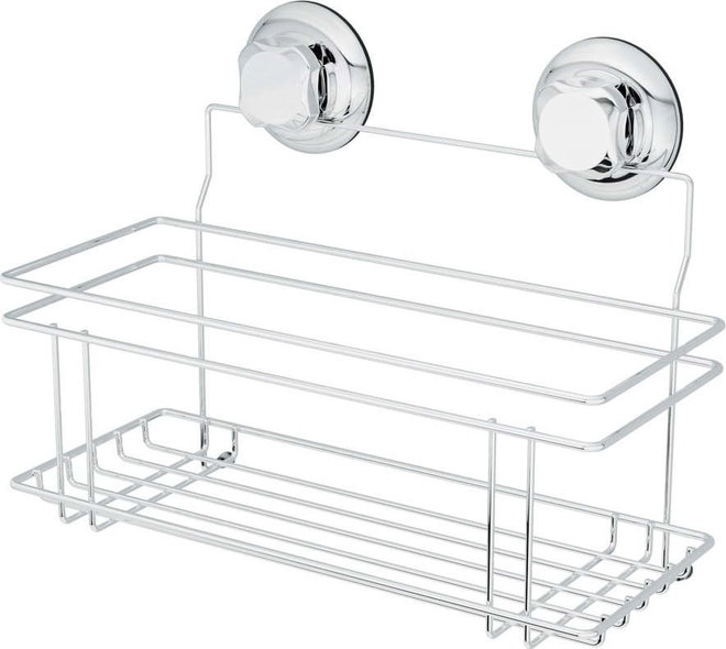 Samodržící kovová koupelnová polička ve stříbrné barvě Bestlock Bath – Compactor