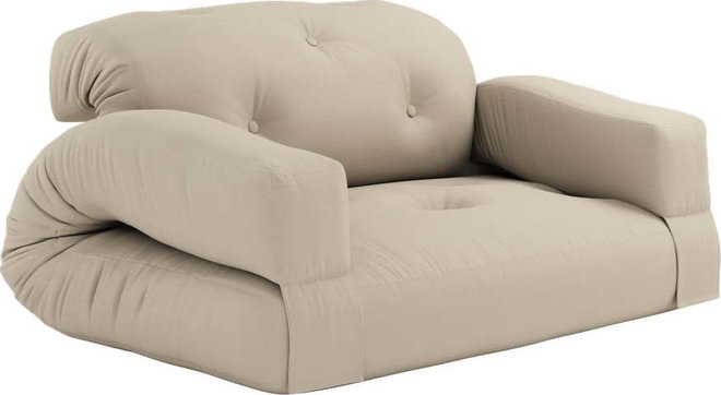 Béžová rozkládací pohovka vhodná do exteriéru Karup Design Design OUT™ Hippo Beige