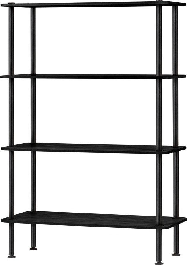 Černý regál v dekoru dubu 80x127x35 cm Teidi – noo.ma
