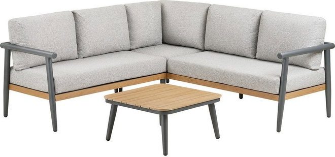 Šedý čalouněný zahradní lounge set pro 4 Comillas – House Nordic