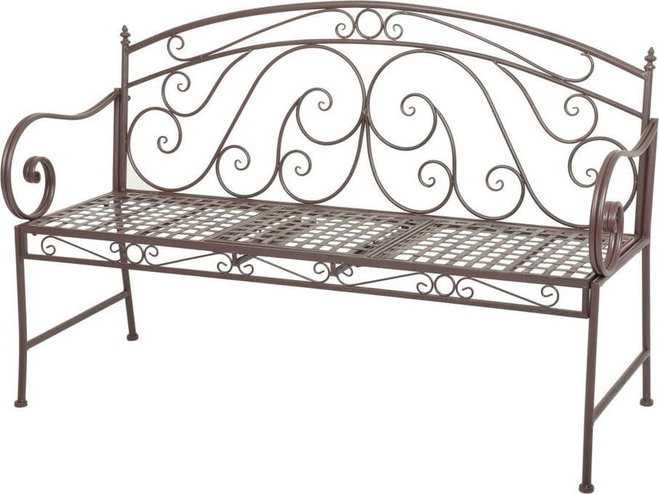 Hnědá kovová zahradní lavice Saket – Garden Pleasure