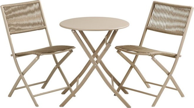 Béžový kovový zahradní jídelní set pro 2 Arcas – House Nordic