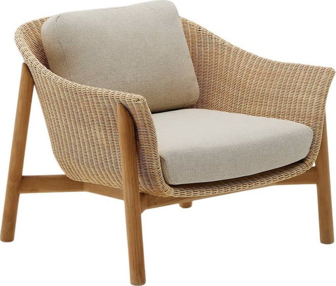 Světle šedé/v přírodní barvě polstrované zahradní křeslo Galea – Kave Home
