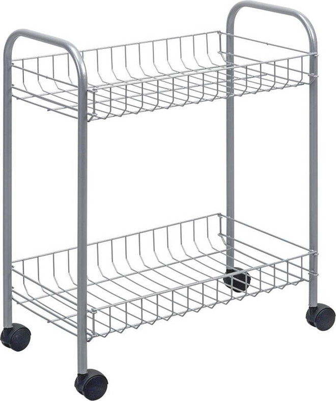 Pojízdný dvoupatrový regál Metaltex Greg, délka 41 cm