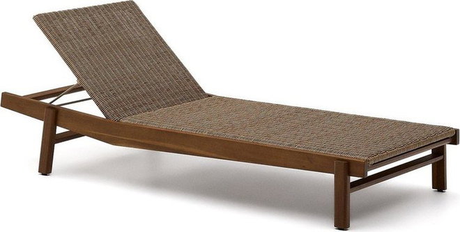 Hnědé ratanové polohovací zahradní lehátko Itani – Kave Home