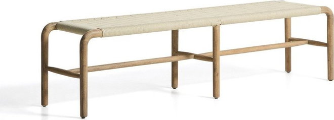 Béžová/v přírodní barvě dřevěná zahradní lavice Alipa – Kave Home