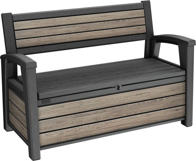 Hnědá plastová zahradní lavice Deco – Keter