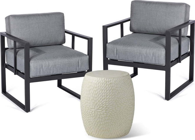 Šedý hliníkový zahradní lounge set pro 2 – Bonami Essentials