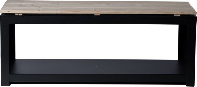 Černá/v přírodní barvě dřevěná zahradní lavice – Esschert Design