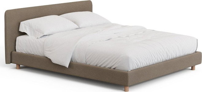 Hnědá čalouněná dvoulůžková postel bez roštu 160x200 cm Valma – Kave Home