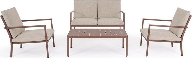 Béžový čalouněný zahradní lounge set pro 4 Konnor – Bizzotto