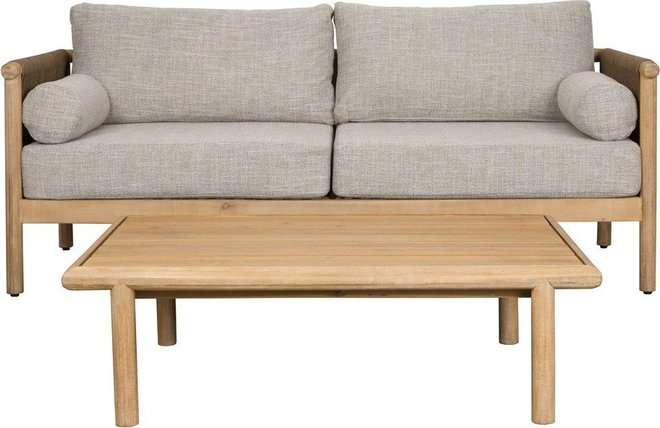 Šedobéžový čalouněný zahradní lounge set pro 3 osoby Oasis – Dutchbone