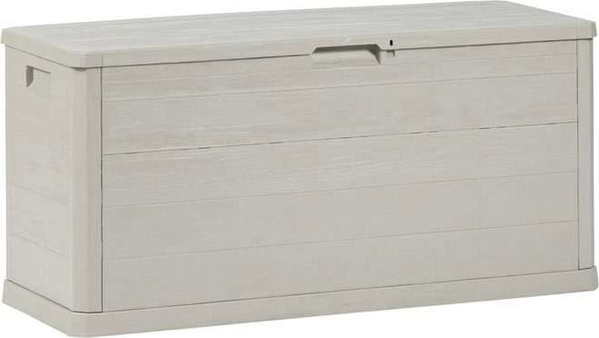Světle šedý plastový zahradní úložný box Woodys – Toomax