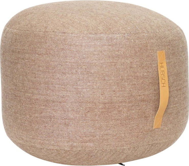 Světle hnědý puf Hübsch Zerio, ø 50 cm