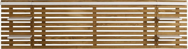 Bílé/přírodní čelo postele z borovicového dřeva 240x62 cm Nidra – Marckeric