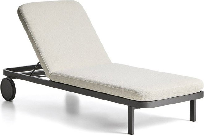 Tmavě šedé kovové polohovací zahradní lehátko Kionia – Kave Home