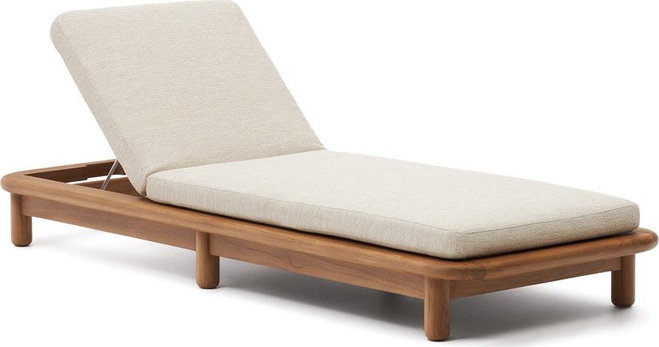 Dřevěné zahradní lehátko v bílo-přírodní barvě Turqueta – Kave Home