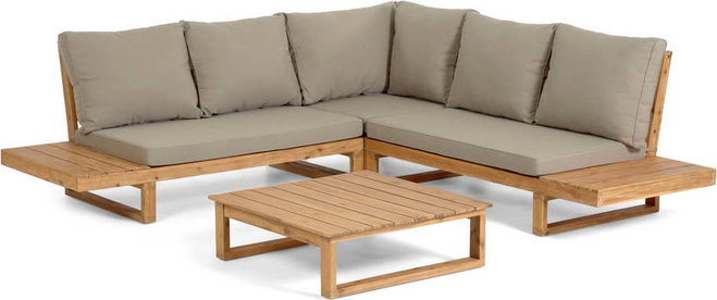 Hnědý zahradní lounge set pro 5 osob Flaviina – Kave Home