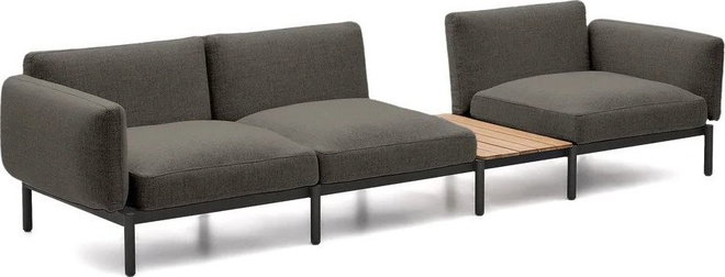 Tmavě šedá čalouněná zahradní pohovka Sorells – Kave Home