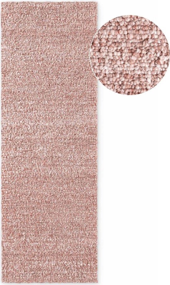 Starorůžový ručně tkaný běhoun z materiálu bouclé 80x200 cm Notting Hill Portobello – Ted Baker
