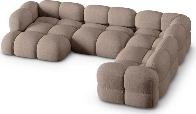 Hnědá rohová pohovka (pravý roh/do "U") Loretto – Cosmopolitan Design