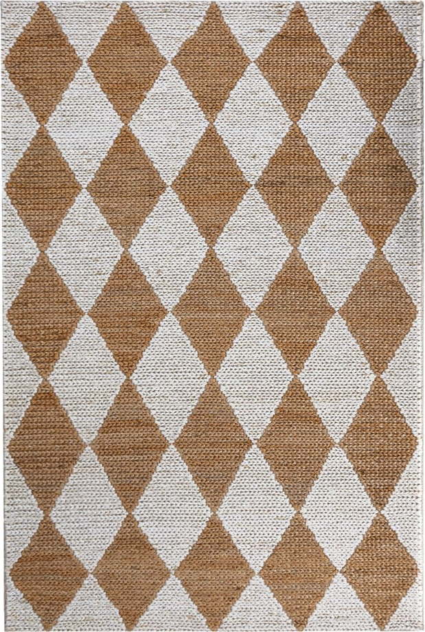 Bílý/v přírodní barvě ručně tkaný koberec s příměsí juty 120x170 cm Effie Diamond – Flair Rugs