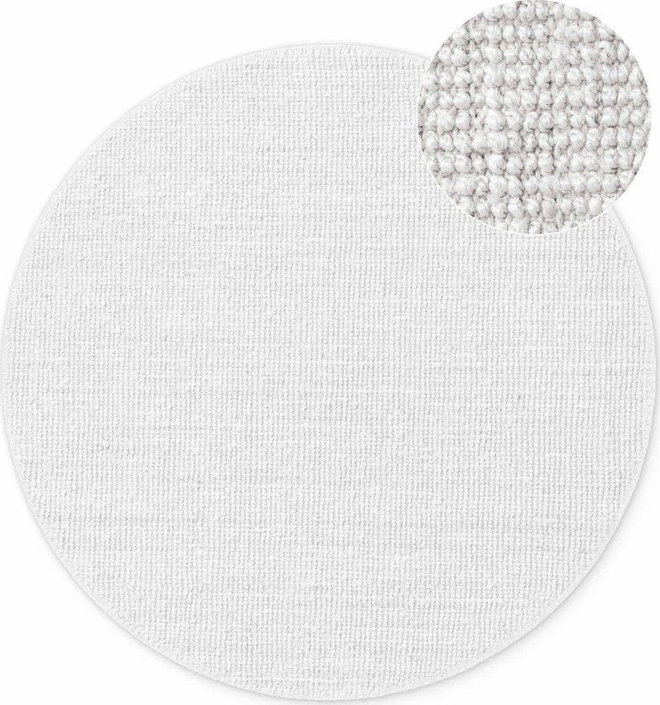 Světle šedý oboustranný/ručně tkaný jutový kulatý koberec ø 200 cm Bouclé Jaipur – Hanse Home