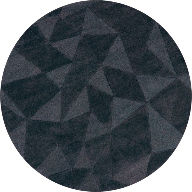 Antracitový ručně tkaný vlněný kulatý koberec ø 160 cm Shard Charcoal – Flair Rugs