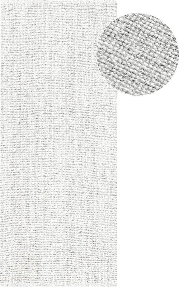 Světle šedý oboustranný/ručně tkaný jutový běhoun 80x200 cm Bouclé Jaipur – Hanse Home