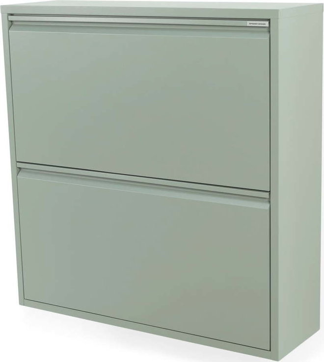 Šedozelený kovový výklopný botník 75x77,5x22,5 cm Billy – Spinder Design