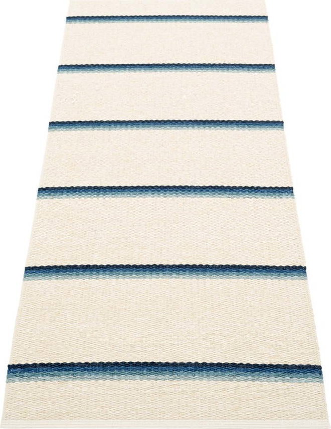 Modro-krémový vnitřní a venkovní běhoun 70x180 cm Olle Blue Vanilla – Pappelina