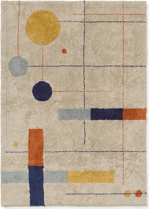 Béžový pratelný/ručně tkaný bavlněný koberec 170x240 cm Geometrical Shapes – Lorena Canals