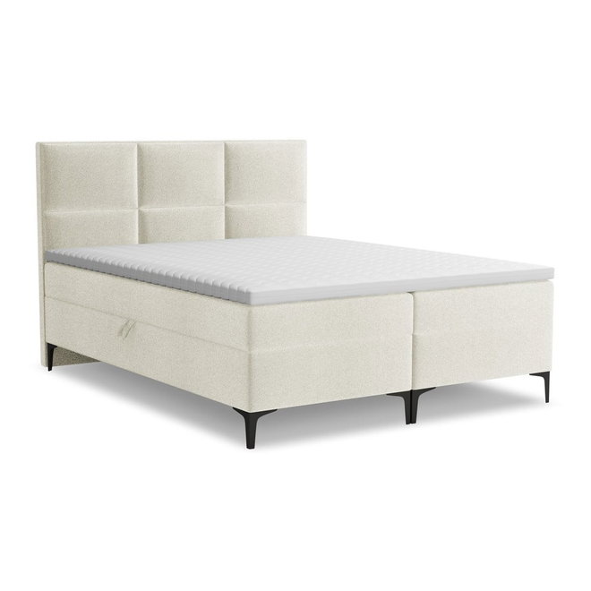 Béžová boxspring postel s úložným prostorem 140x200 cm Pakalana – Makamii