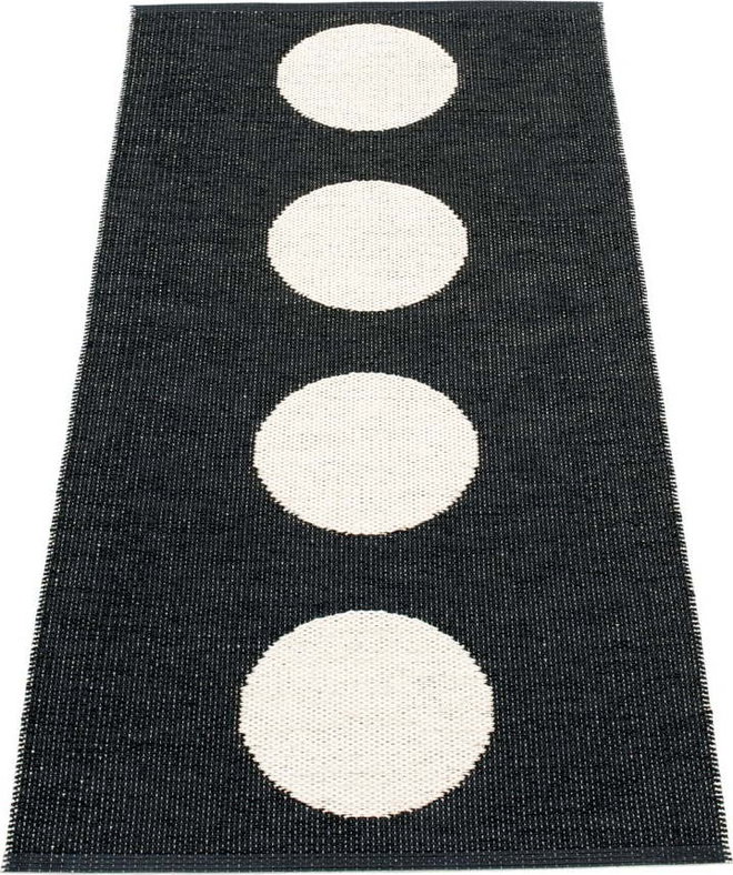 Černo-bílý vnitřní a venkovní běhoun 70x150 cm Vera Black – Pappelina