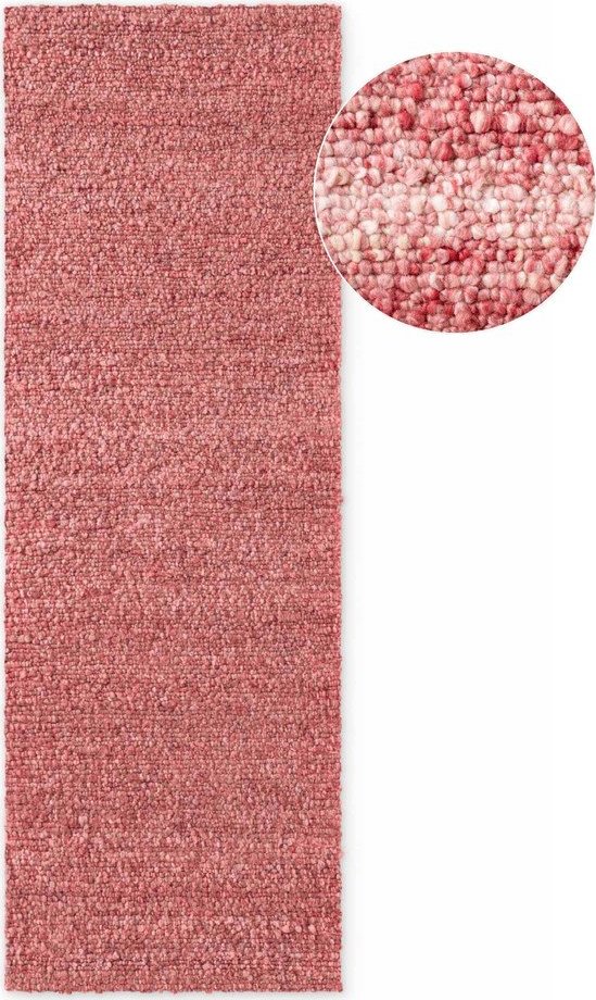 Tmavě růžový ručně tkaný běhoun z materiálu bouclé 80x200 cm Notting Hill Portobello – Ted Baker