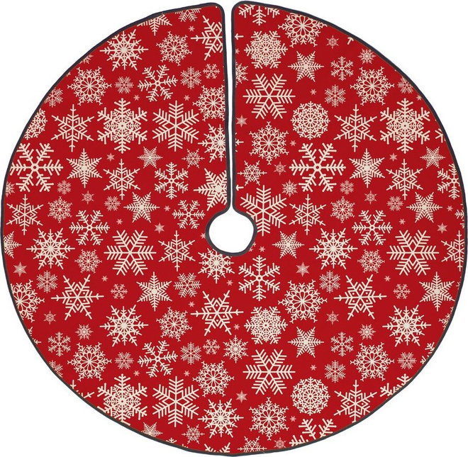 Bavlněný koberec pod vánoční stromeček Butter Kings Freezy Snowflakes, ø 130 cm