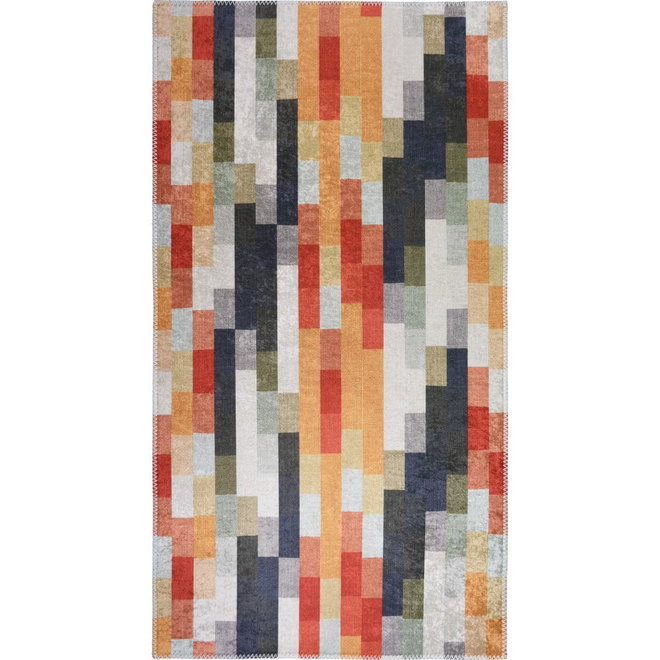 Oranžový/šedý pratelný běhoun 80x200 cm Blocks of Fun – Vitaus