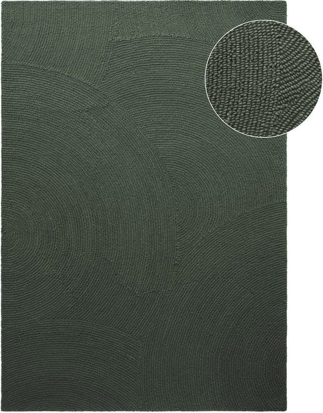 Tmavě zelený ručně tkaný vlněný koberec 120x180 cm Calmio – Hanse Home