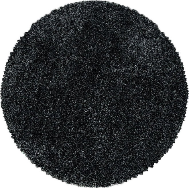 Antracitový kulatý koberec ø 200 cm Fluffy – Ayyildiz Carpets