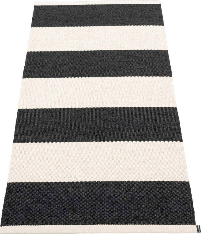 Černo-bílý vnitřní a venkovní běhoun 70x150 cm Bob Black Vanilla – Pappelina