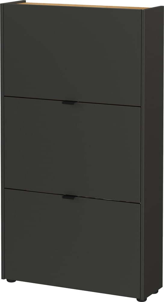 Antracitový výklopný botník 71x127x22 cm Ameca – Germania