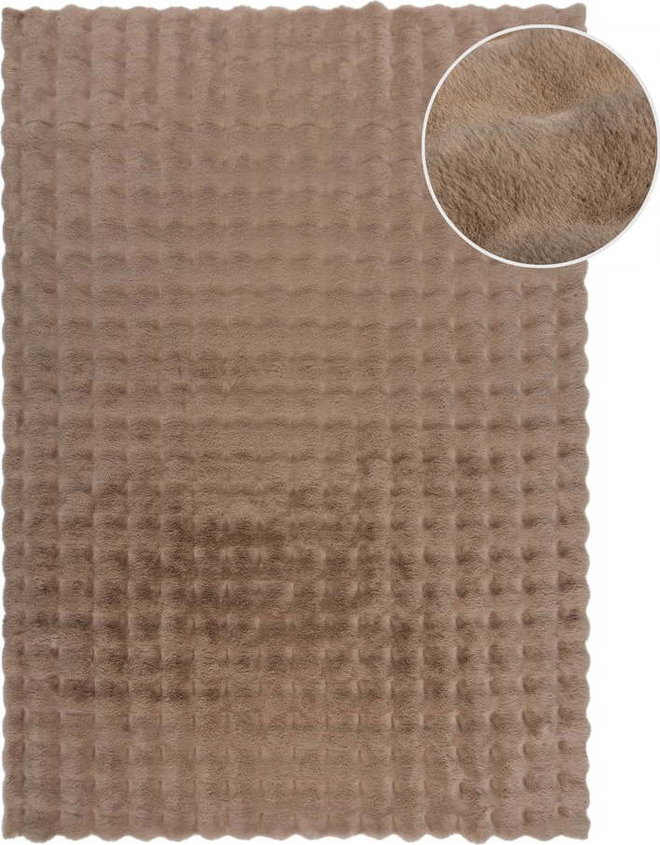 Hnědá syntetická kožešina 180x290 cm Waffle Faux Fur – Flair Rugs