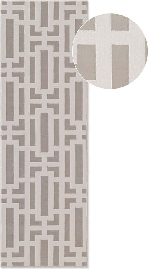Šedo-krémový běhoun 80x240 cm Perles Onyx – Elle Decoration