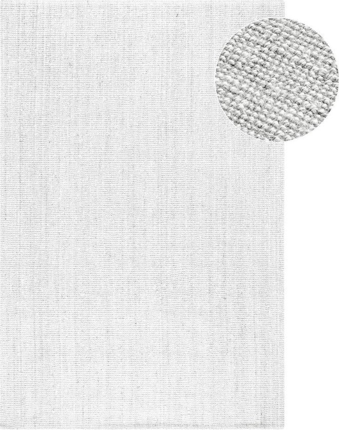 Světle šedý oboustranný/ručně tkaný jutový koberec 120x170 cm Bouclé Jaipur – Hanse Home